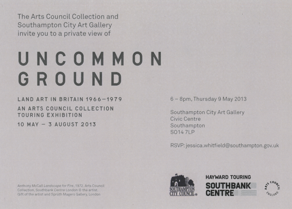 Uncommon Ground: Land Art in Britain 1966-1979